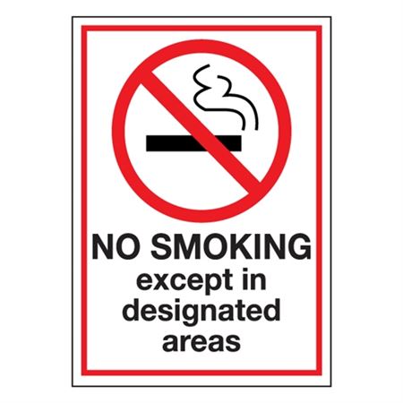 No Smoking Except in Designated Areas - Decal